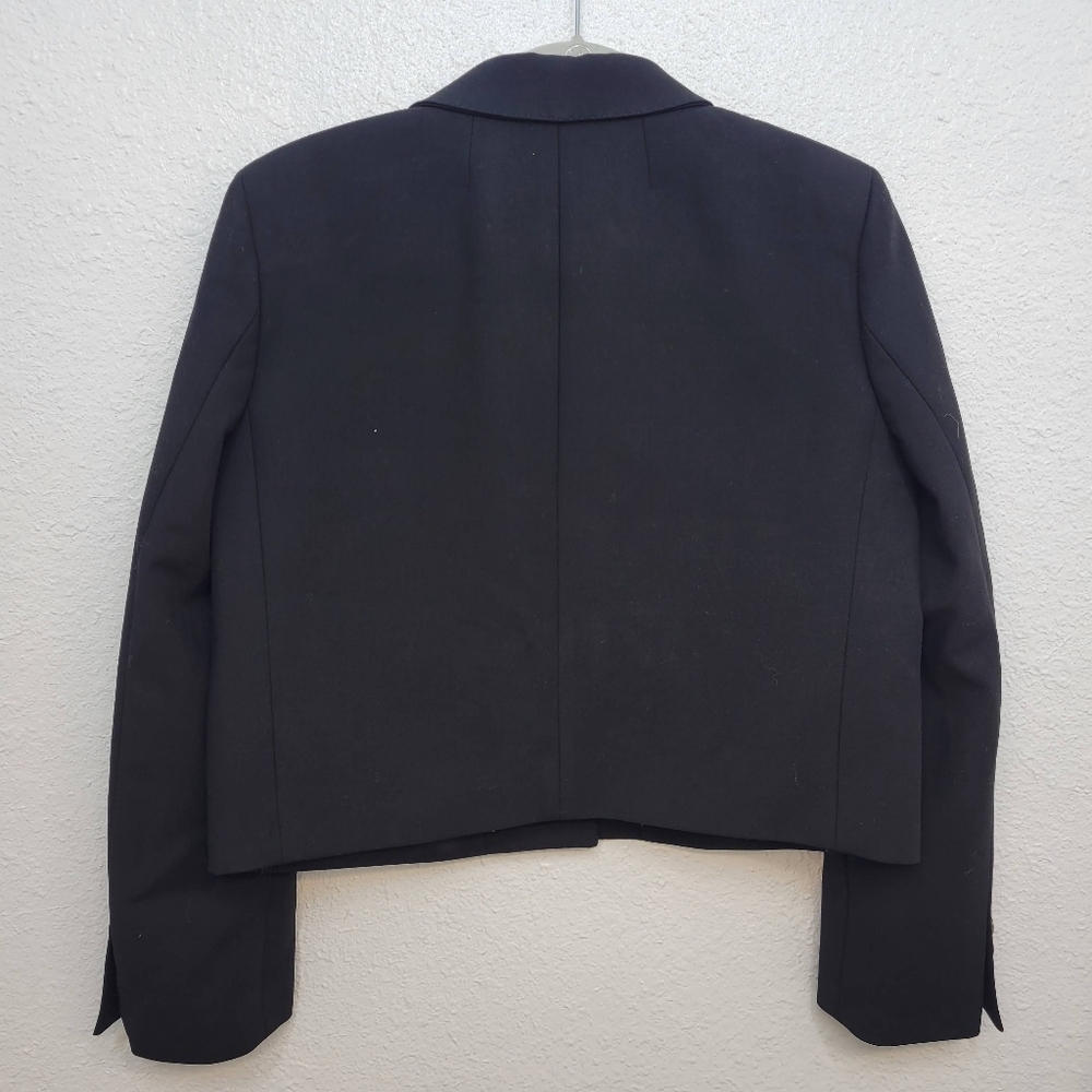 J Crew Cropped lady blazer in four-season stretch CN786 Size 2 Petite NWT Black - Picture 6 of 9